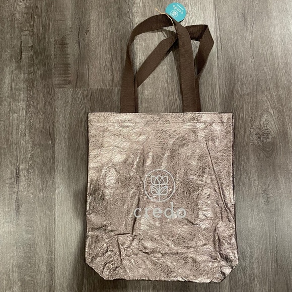 Credo Beauty Metallic Bronze Tote Bag - Picture 1 of 6